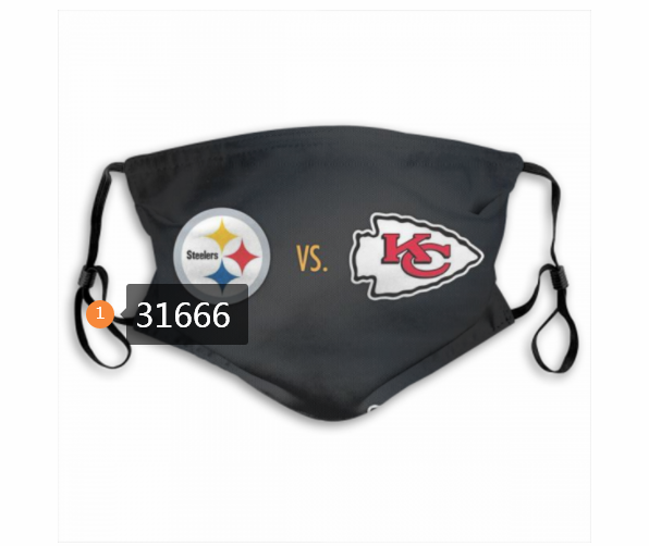 2020 NFL Pittsburgh Steelers 26053 Dust mask with filter->nfl dust mask->Sports Accessory